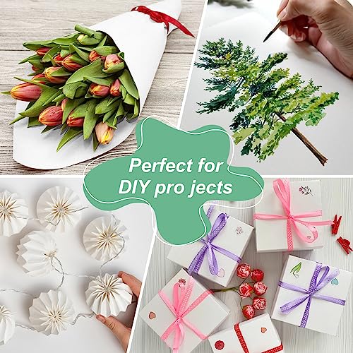 Phinus Craft Paper Roll 15''×374'', Industrial-Grade Kraft Paper Roll, White Easel Paper Roll for Kids for Moving, Gift Wrapping, Wall Art, Table Phinus