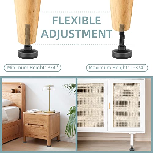Heavy Duty Furniture Levelers, 4 Pack 3/8"-16 Threaded Leveling Feet Furniture Levelers Table Feet Adjustable Leg Levelers for Table/ LITLANDSTAR