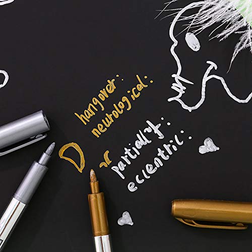 MYARTOOL Metallic Marker Pens, Gold Metallic Permanent Markers for Artist Illustration, Crafts, Gift Card Making, Scrapbooking, Fabric, DIY Photo MYARTOOL