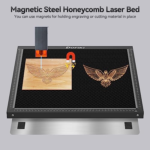 Dofiki Honeycomb Laser Bed 500mm x 500mm Steel Honeycomb Working Table for Most Laser Engraver, Magnetic Honeycomb Cutting Tray with Metal Base, Dofiki
