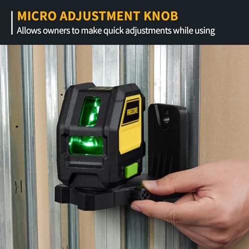 Firecore Professional Green Cross Line Laser, 130ft Self-Leveling Laser Level with Horizontal and Vertical Lines, IP54 Rating Manual Pulse Mode, 360° Firecore
