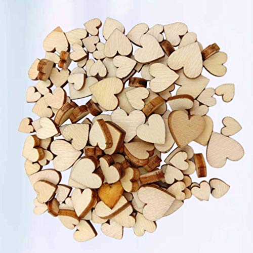 250pcs Heart-Shaped Wooden Slices Craft Embellishments Wood Pieces Manual Accessories Wooden Hearts,Unfinished Wood Crafts,Wooden Hearts for Healifty