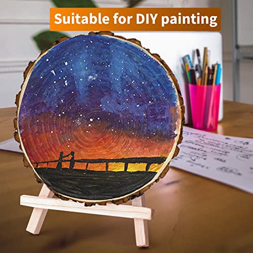 FSWCCK 4 Pack 8-9 Inches Natural Round Wood Slices Unfinished Craft Wood Kit Circles Large Wood Slices for DIY Crafts, Weddings Centerpieces Decor, FSWCCK