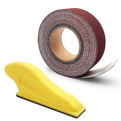 Mini Sander for Small Projects Plus One Roll of 600 Grit Hook and Loop Sandpaper (1''x20'), Micro Sander Sanding Tool Kit for Detail Sanding, DIY