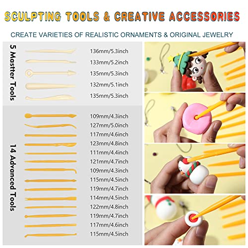 Polymer Clay 60 Colors, Modeling Clay for Kids Oven Baked Model Clay Non-Sticky with Sculpting Tools DIY Starter Kits,and Accessories,Great Gift for CyAJM