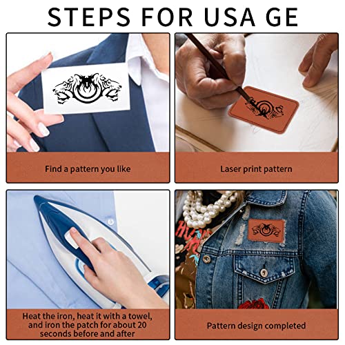 40 Pcs Leatherette Hat Patches with Adhesive, Blank Rectangle Faux Leather Patches for Custom Hats Clothes Bags DIY Crafts Fabric Repair Sew Laser ywchoshe