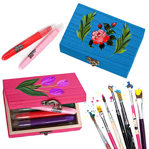 yarlung 8 Pack Unfinished Wooden Boxes for Crafts, 6x4x2 Inch Small Keepsakes Box Jewelry Storage Unpainted DIY Gifts Box for Treasure Chest, Art yarlung