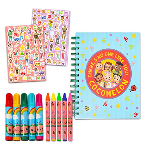 Cocomelon Art Supplies Set for Kids - Bundle with Cocomelon Stickers, Sketchbook, and Coloring Supplies Plus Stickers, More | Cocomelon Crafts for Beach Kids