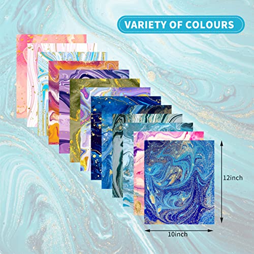 12pcs Infusible Transfer Ink Sheets, 12 x 10 Inch Marble Printable Sublimation Paper Infusable Heat Transfer Vinyl for Mug Press T-Shirts Bags HooAMI