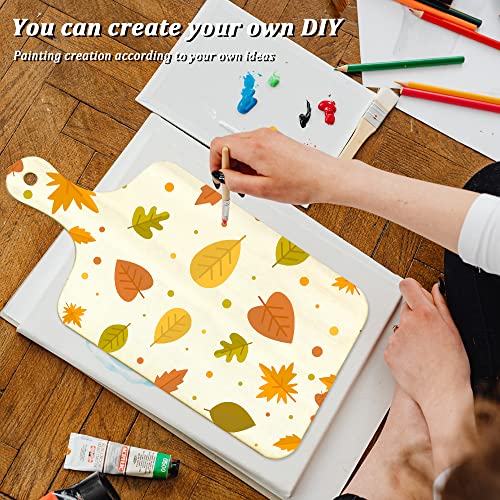 6Pcs Unfinished Wood Cutting Boards for Crafts with Handle & Hole, Thin Blank Wooden Pieces for Signs Cutout Crafting Painting, Small Natural Serving SNOMEL