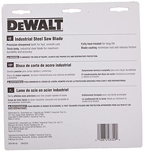DEWALT Circular Saw Blade, 7 1/4 Inch, 68 Tooth, Metal Cutting (DW3329) DEWALT