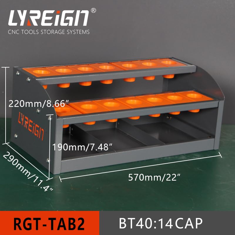 LYREIGN CNC Tool Rack CNC 40 Taper Tool Rack Small Arbitrary Position Tool Rack CNC Tool Storage Rack Placed on The Desktop CAT40-14CAP LYREIGN