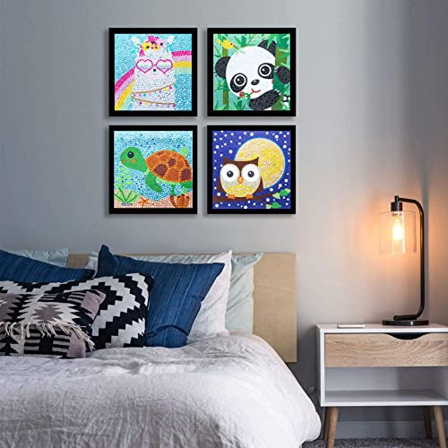 CHWGLFGG 6 Pack 5D Diamond Painting Kits for Kids Beginners, Full Drill Cute Animals Diamond Art Kits, DIY Big Gem Art for Children Ages 6-7-8-9-12, CHWGLFGG