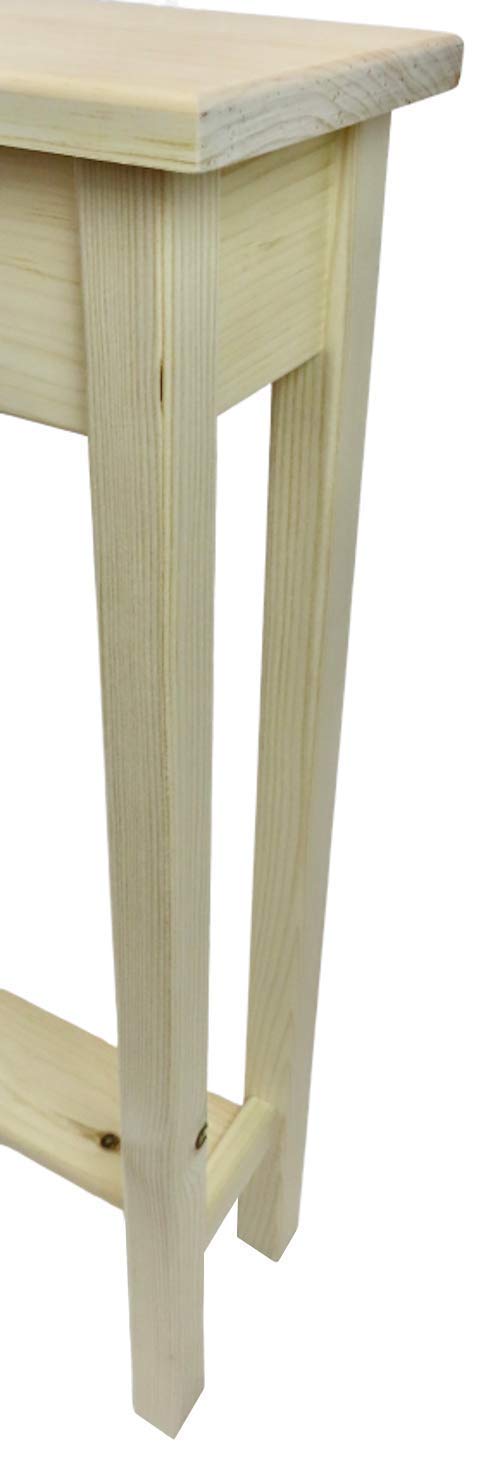 Unfinished 46" Narrow Console Sofa Table - with Bottom Shelf Generic