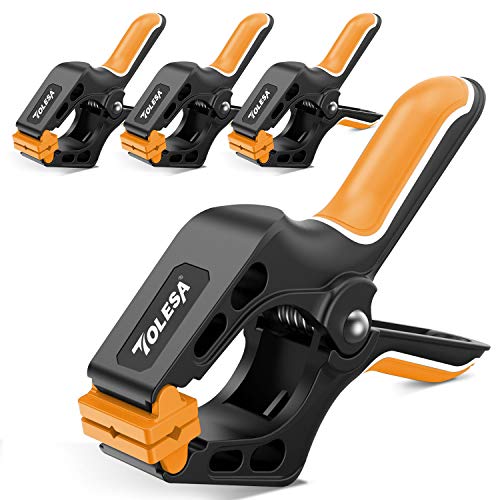 TOLESA Heavy Duty Spring Clamps 7 Inch - 4PCS Large Wood Clamps with Powerful Clamping Force 30 Lbs - Deep Throat Clamps for Woodworking Wood Gluing TOLESA
