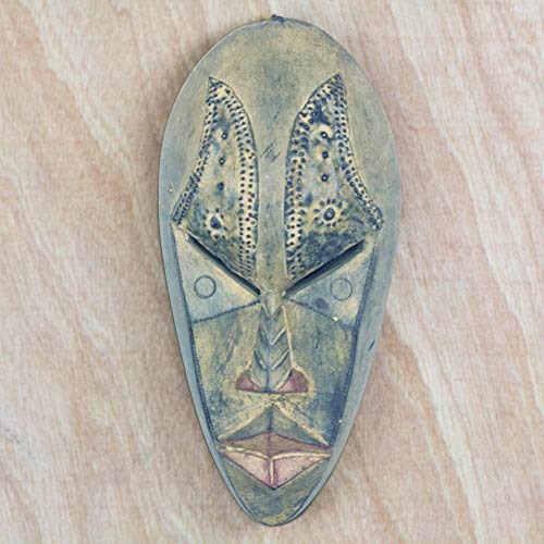 NOVICA Hand Carved African Wall Mask 'Brilliant Mind' NOVICA