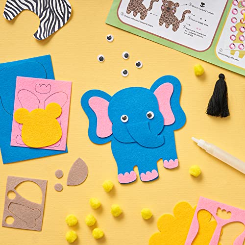 Arteza Kids Felt Kit, 357 Pieces, 25 Pre-Cut Animal Shapes, 5 Felt Sheets, 140 Mini-Pieces, Gemstone Stickers, Yarn, Glue, and Accessories – ARTEZA
