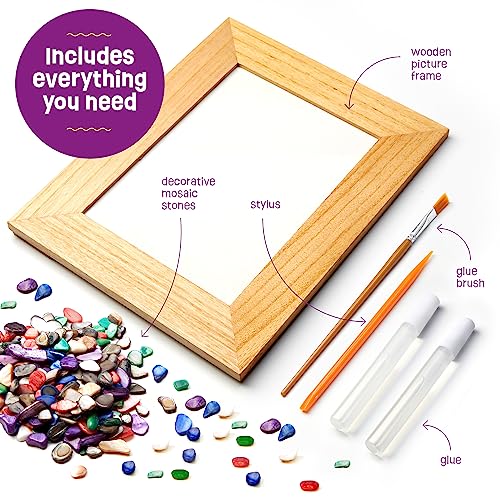 DIY Mosaic Picture Frame Kit for Kids - Arts and Craft Kits for Girls & Boys - Crafts for 6-14 Year Old - Photo Birthday Gifts for Ages 6, 7, 8, 9, Dan&Darci