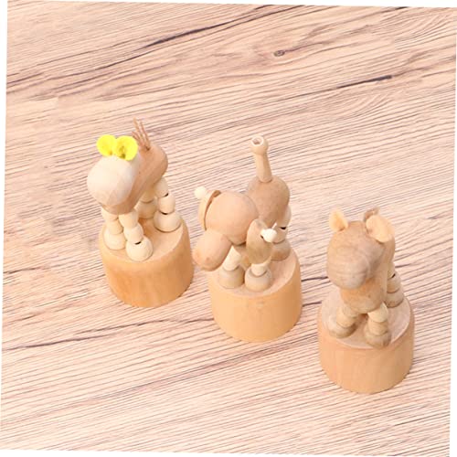 5 Pcs Wooden Animal Arts and Crafts for Unfinished Wood Crafts to Paint Wooden Craft Peg Dolls DIY Wooden Aniaml DIY Unfinished Dolls Model COHEALI