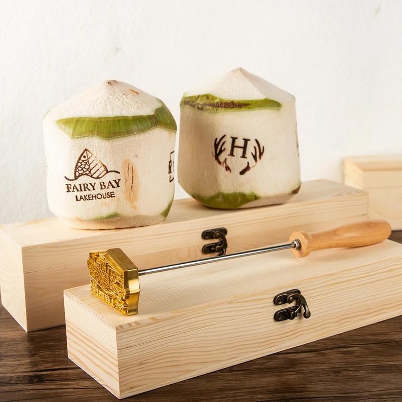Customizable Brass Coconut Branding Iron for Unique Personalised Stamping TPFOON