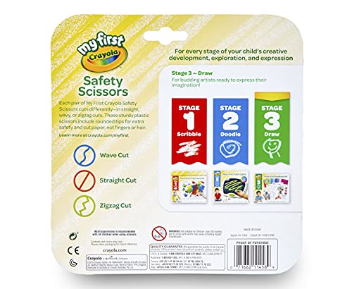 Crayola My First Safety Scissors, Toddler Art Supplies, 3ct Crayola
