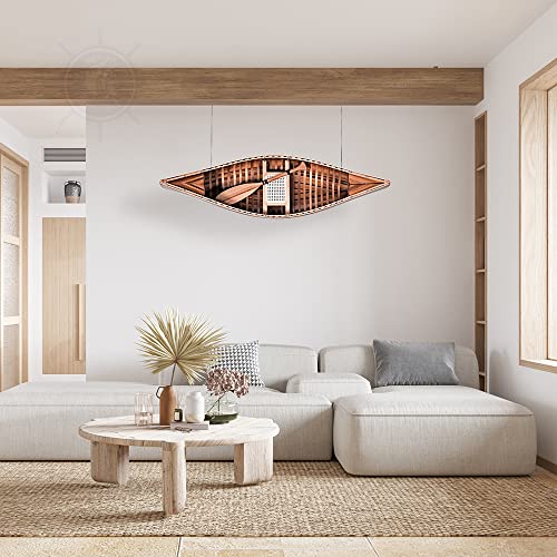 Wooden Canoe with Ribs, 6-Feet for Display Wooden Boat USA