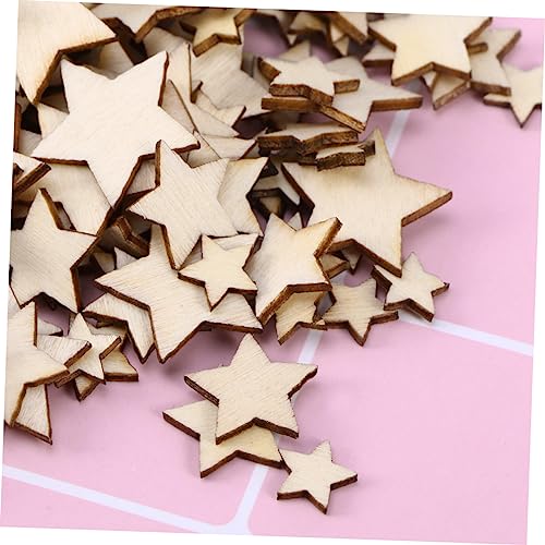FUNOMOCYA 200pcs Star Wooden Nativity Ornaments Unfinished Wooden Star Ornaments Unfinished Wood Slices Wood Star Cutouts to DIY Star Decor Wooden FUNOMOCYA