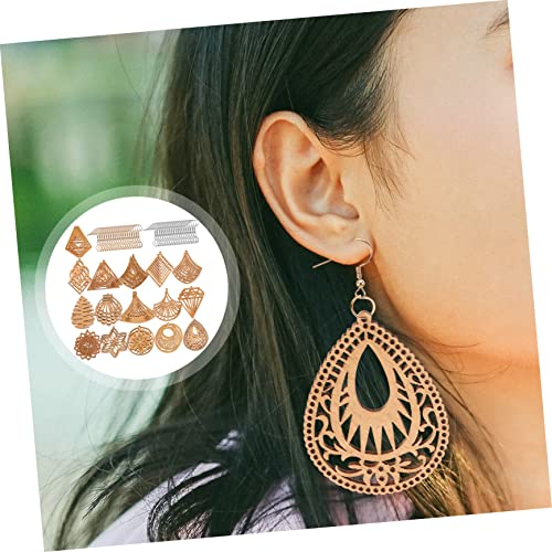 VILLCASE 3 Sets Wooden Geometric Earrings Leather Earring Making Kit African Earrings for Women Unfinished Wood Earrings Wooden Jewelry DIY Kits VILLCASE