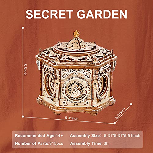 RoWood 3D Wooden Puzzles for Adults, Music Box Brain Teaser Mechanical Model Kits, Gift for Teens Girls Women on Birthday/Valentine's Day/Christmas- RoWood