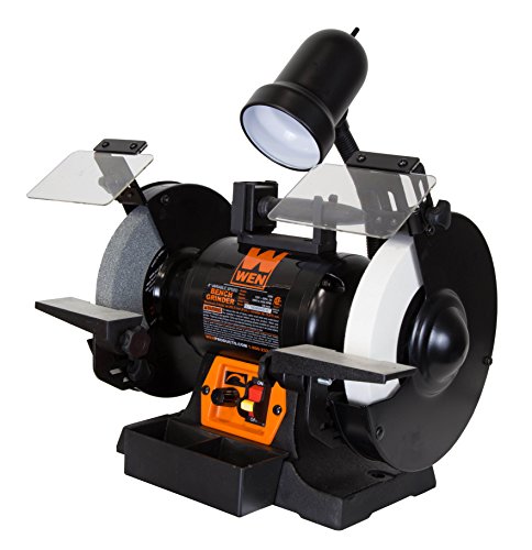 WEN BG4280 5-Amp 8-Inch Variable Speed Bench Grinder with Flexible Work Light, Black,orange WEN