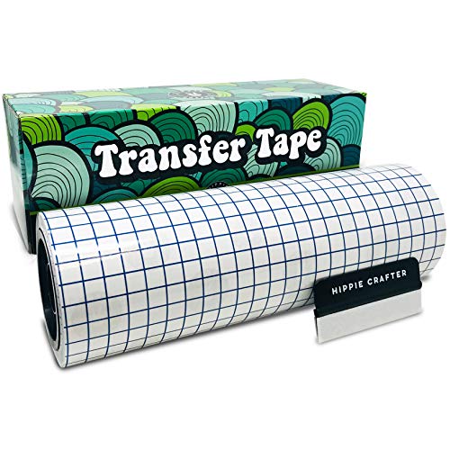 YRYM HT Clear Vinyl Transfer Paper Tape Roll-12 x 50 ft w/Alignment Grid Application Tape for Cricut & Silhouette Cameo, Adhesive Vinyl for