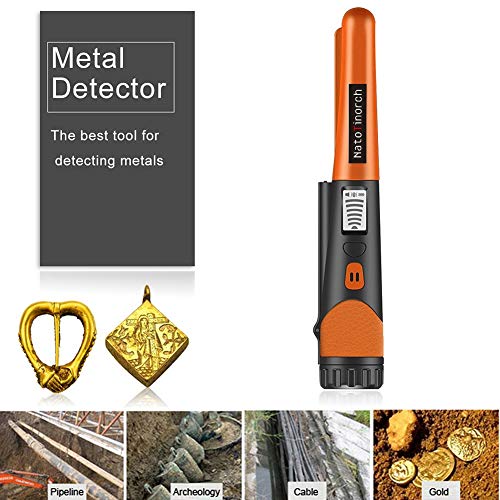 Natotinorch Hand Metal Detector, High Sensitivity Metal Detector with LCD Display&Belt Holster,360°Scanning,All Metal Finder Locating Gold Coin Natotinorch