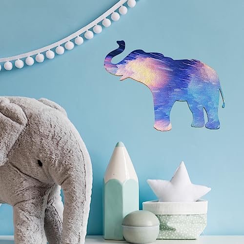 OLYCRAFT 4Pcs Unfinished Wood Pieces 6.1x4.5 Inch Elephant Wood Pieces Elephant Cutout Unfinished Wood Undyed Wood Elephant Slices Blank Wood Slices OLYCRAFT