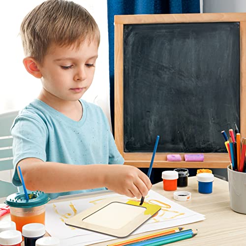 RYKOMO 6 PCS DIY Wood Picture Frames Unfinished Solid Wood Photo Picture Frames for 4 x 6 in Photos, Standing Wooden Photo Frames for Crafts Wood, RYKOMO