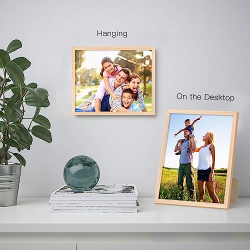 ATOBART 8x10 OAK Natural Wood Photo Frame,3 Pack Picture Frames Real Glass front Wall Hanging Gallery for Wall and Tabletop Display (OAK, 8x10,set of ATOBART