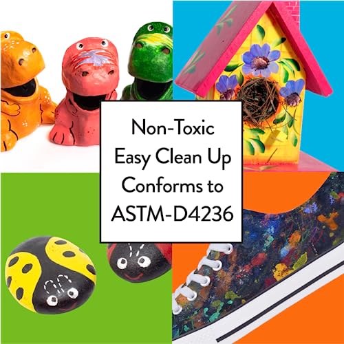 Rose Art acrylic Paint Set – Set of 12 Vibrant Colors in 16oz Bottles Rose Art