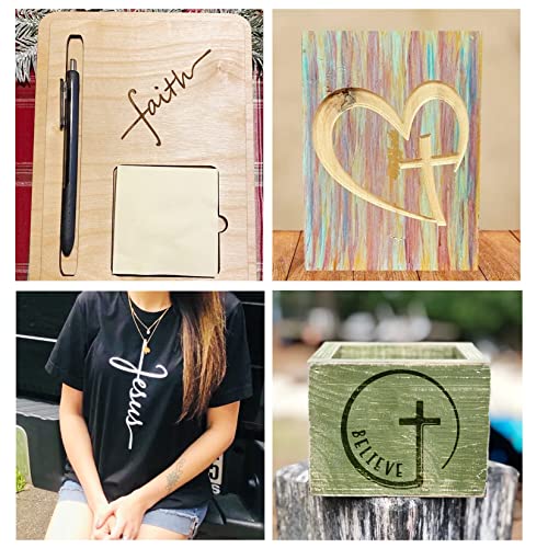 Christian Stencils Painting on Wood, Religious Bible Stencils for Journaling Reusable Motivational Saying Faith God Bible Verse Stencils for Huahui