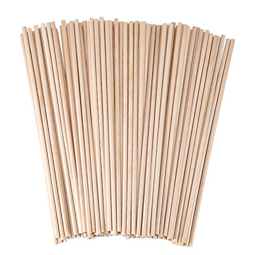 Senkary Wooden Dowel Rods 1/8 x 12 Inch Unfinished Natural Wood Craft Dowel Rods, 100 Pieces Senkary