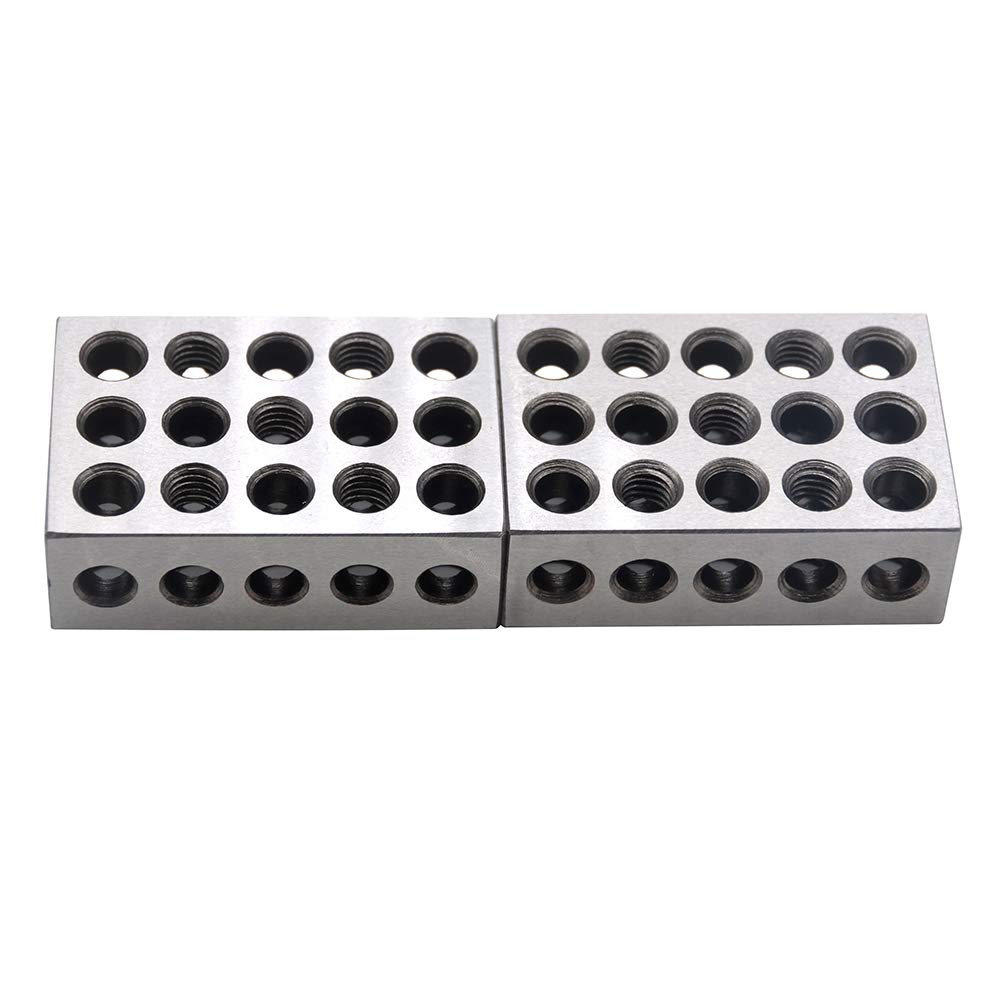 Oudtinx 1-2-3 Blocks Matched Pair Hardened Steel 23 Holes (1"x2"x3") Set Precision Machinist Milling Oudtinx