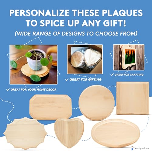 Oval Wood Coasters 5 inch, Pack of 2 Wooden Ornaments for Crafts, Unfinished Wood Crafts, Natural Wood Slices, by Woodpeckers Woodpeckers