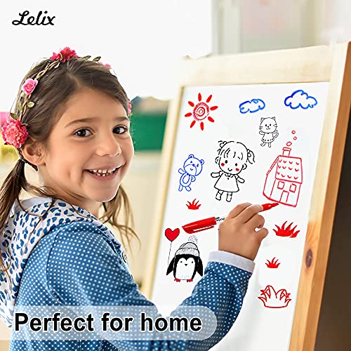 Lelix Dry Erase Markers, 42 Pack 14 Black+14 Blue+14Red Dry Erase Markers Chisel Tip,Dry Erase Markers Bulk,Whiteboard Markers for School, Office Lelix