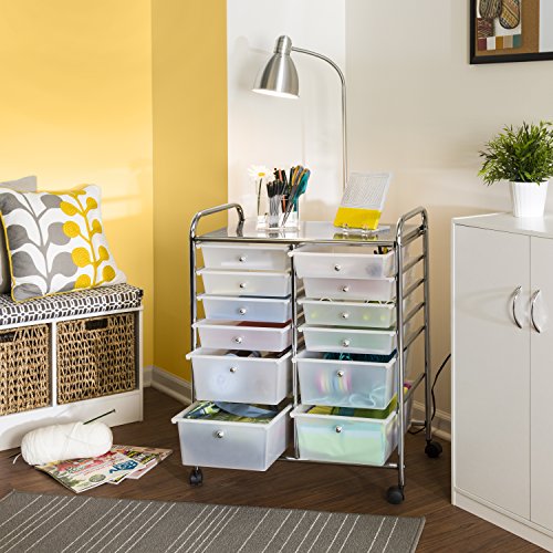 Honey-Can-Do Rolling Storage Cart and Organizer with 12 Plastic Drawers Honey-Can-Do
