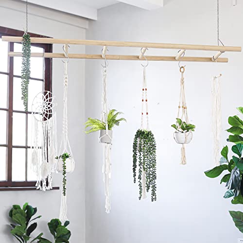 FUIN Fully Assembled 6ft Bamboo Blanket Ladders Living Room Wood Decorative Wall Leaning Farmhouse Quilt Display Holder Rustic Wooden Towel Rack for FUIN