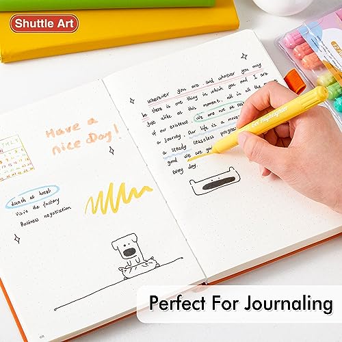 Shuttle Art Bible Highlighters and Pens No Bleed, 12 Pastel Colors Gel Highlighters No Bleed Through, Bible Journaling Supplies, Great for Journaling Shuttle Art