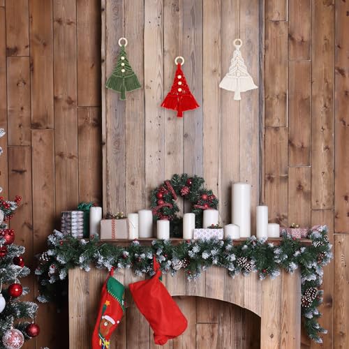 Macrame Kit for Beginners with Step-by-Step Video Tutorials Christmas Tree Craft Starter Kit for Adults Kids DIY Wall Hanging Art Decor Festive FLORAVITA
