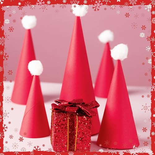 Ceenna 24 Pcs Paper Mache Cones Open Bottom Set Cardboard Craft Cones Large Medium Small for Christmas DIY Art Projects, Crafts and Decorations 13.8 Ceenna