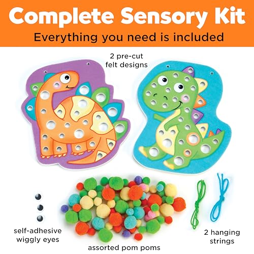 Creativity for Kids Pom Pom Pictures: Dinosaurs - Toddler Learning Toys, Sensory Play for Ages 3+ Creativity for Kids