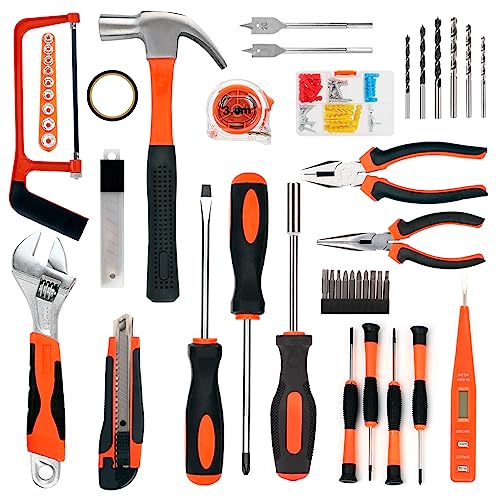 YOUGFIN 118 Pcs Power Tool Combo Kit with 20V Cordless Drill (3/8"), 2 Pack 1.5Ah Battery & Charger - Professional DIY Hand Tool Kit for Home, Garden Yougfin