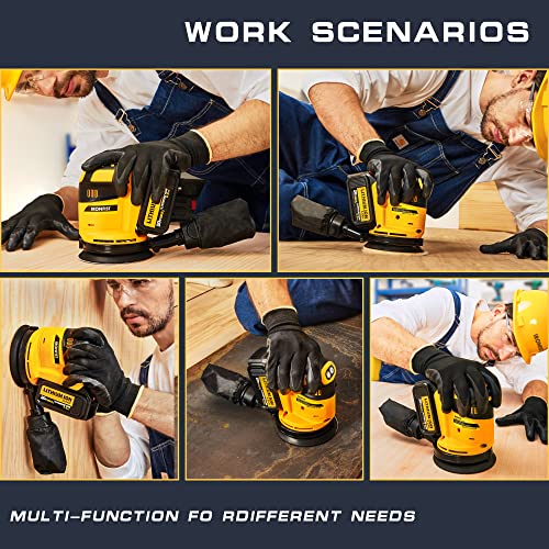 IRONFIST Random Orbit Sander for DEWALT Lithium Battery, 5inch Electric Palm Sander/Polisher 3 Speed Setting with Dust Bag with Sandpaper & Polishing IRONFIST