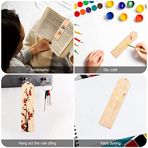 Ciieeo 10pcs Wooden Blank Bookmark Mens Pendant Wood Engraver Kids Bookmarks Wood Gifts Wooden Name Tag DIY Wooden Bookmarks Bookmark Making Kit with Ciieeo
